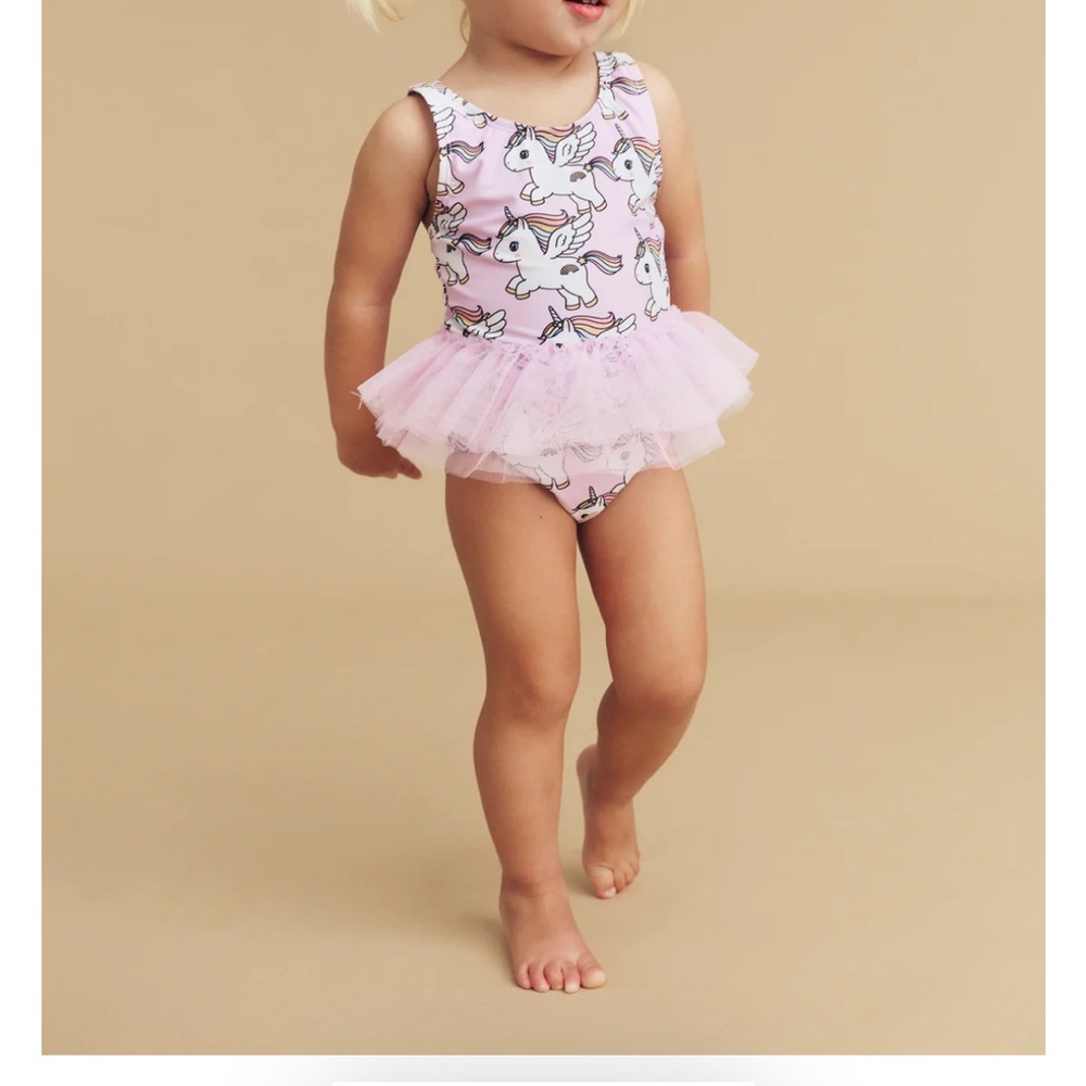 Huxbaby Magical Unicorn Ballet Swimsuit - Bright Orchid